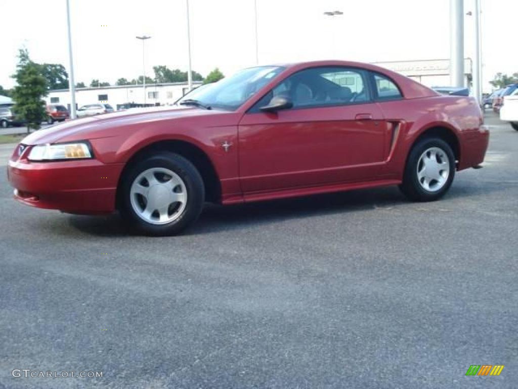 2000 Mustang V6 Coupe - Performance Red / Medium Graphite photo #2