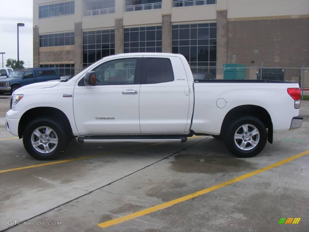 2007 Tundra Limited Double Cab 4x4 - Super White / Beige photo #6