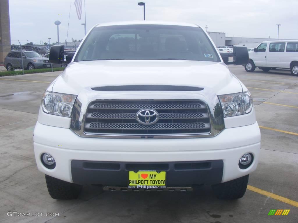 2007 Tundra Limited Double Cab 4x4 - Super White / Beige photo #8