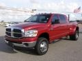 2007 Inferno Red Crystal Pearl Dodge Ram 3500 SLT Mega Cab 4x4 Dually  photo #7