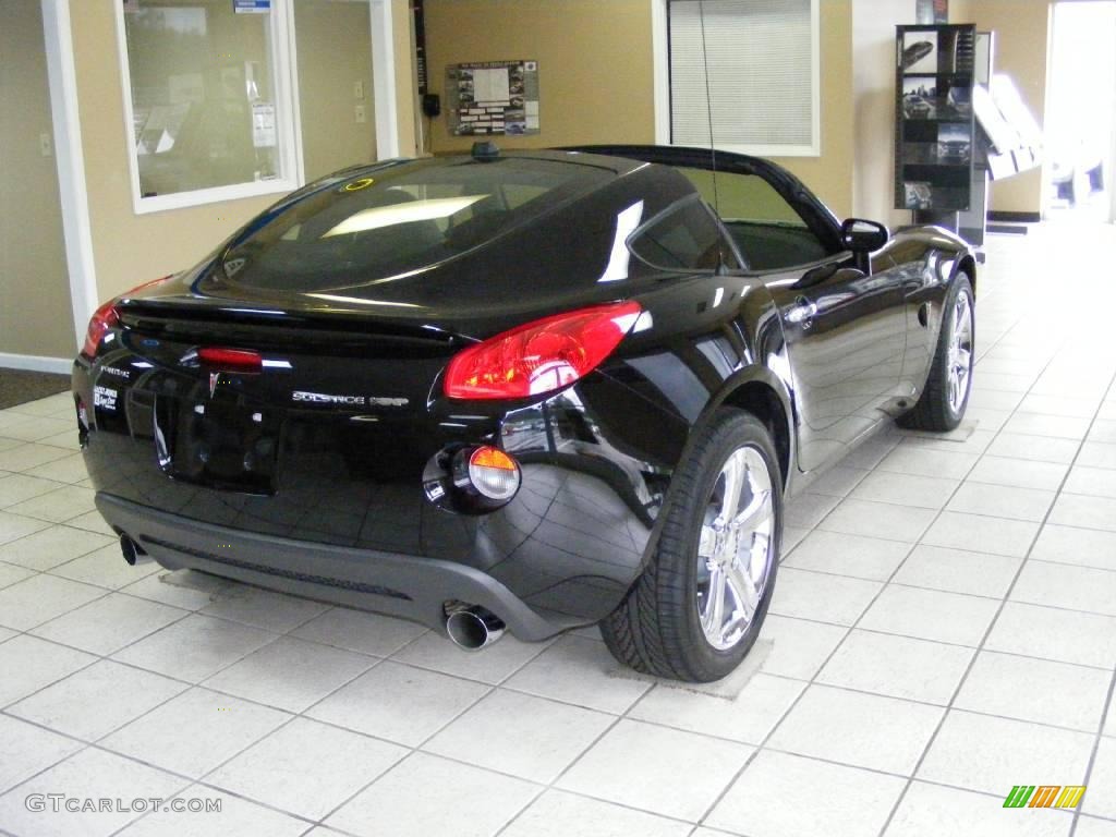 2009 Solstice GXP Coupe - Mysterious Black / Ebony/Red Stitching photo #5