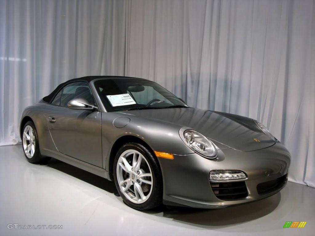 2009 911 Carrera Cabriolet - Meteor Grey Metallic / Black photo #9