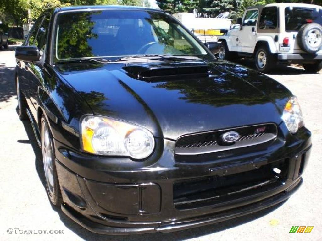 2004 Impreza WRX STi - Java Black Pearl / Blue Ecsaine/Black photo #2