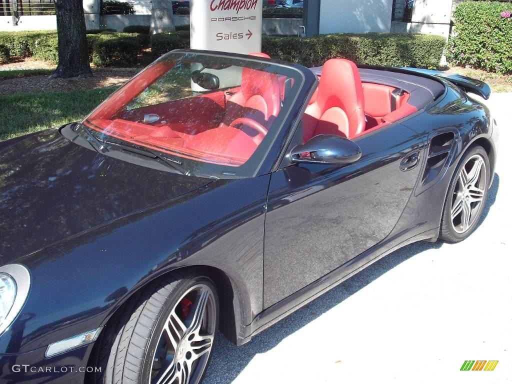 2008 911 Turbo Cabriolet - Midnight Blue Metallic / Carrera Red photo #16
