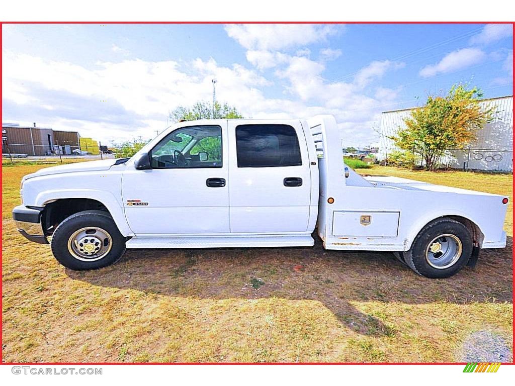 2005 Silverado 3500 Crew Cab 4x4 Dually Chassis - Summit White / Tan photo #4