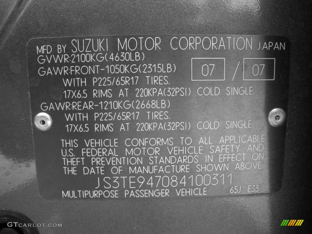 2008 Grand Vitara Luxury - Azure Grey Metallic / Black photo #27