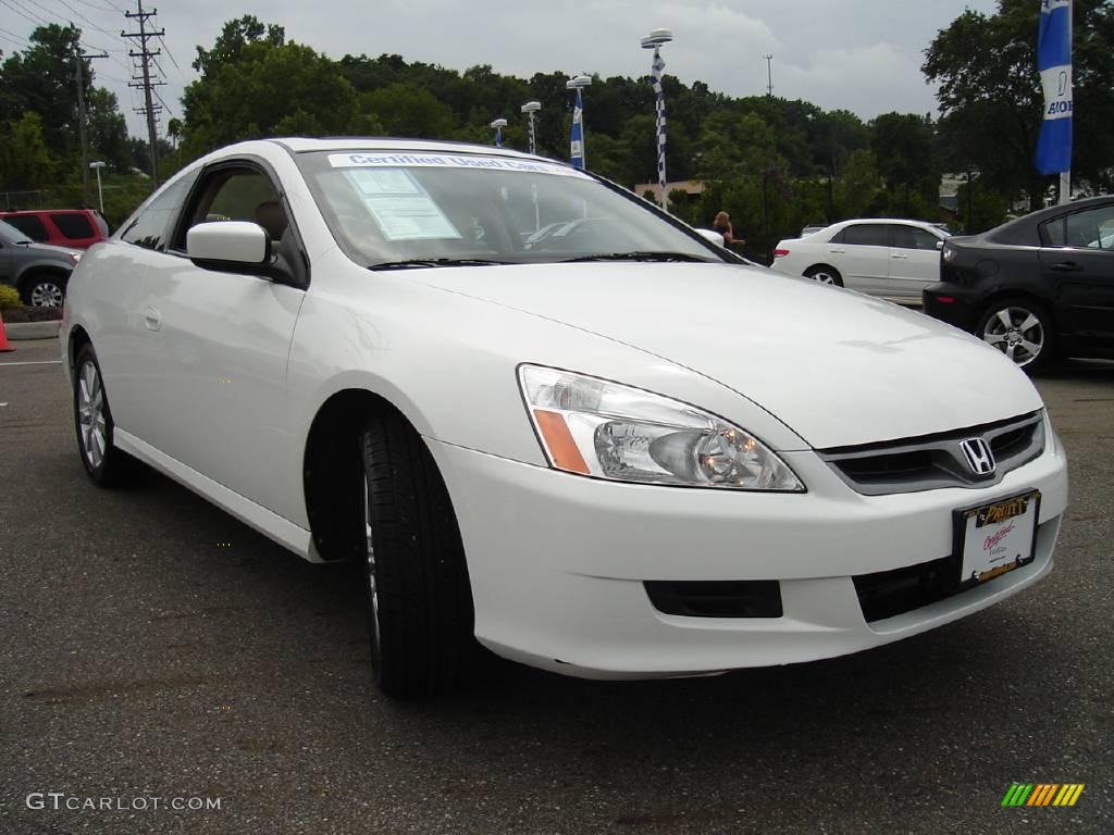 2006 Accord EX V6 Coupe - Taffeta White / Ivory photo #7