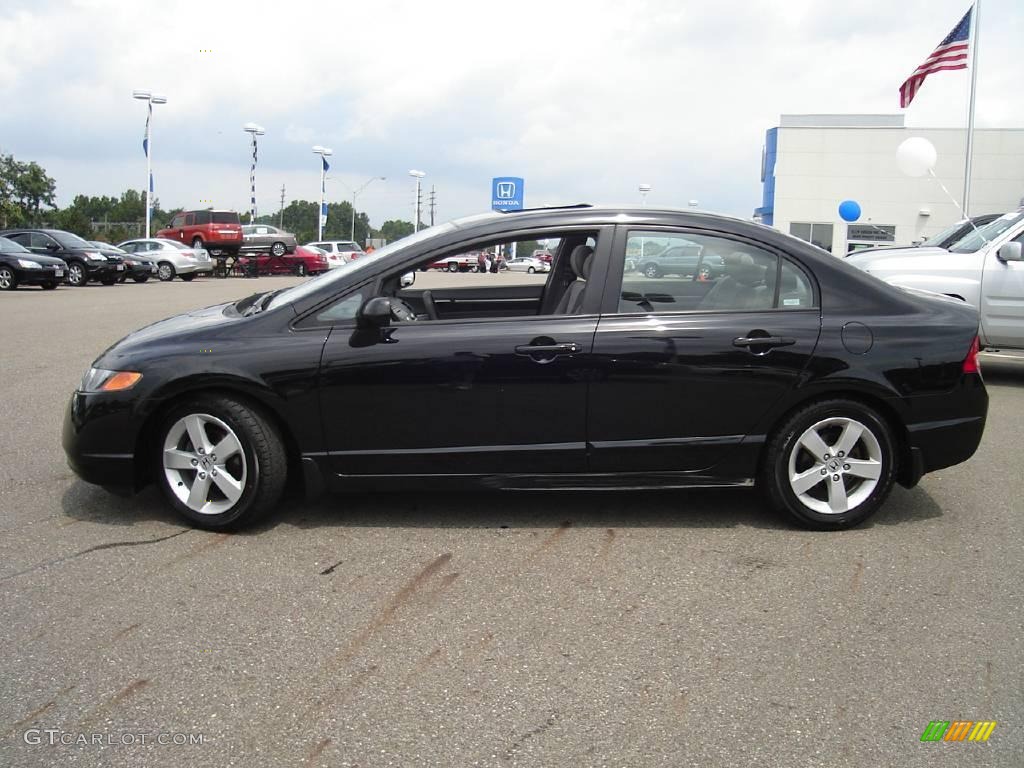 2007 Civic EX Sedan - Nighthawk Black Pearl / Gray photo #2