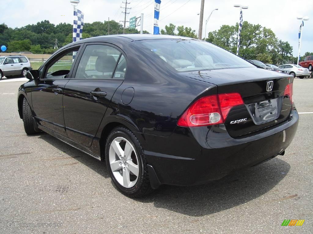 2007 Civic EX Sedan - Nighthawk Black Pearl / Gray photo #3