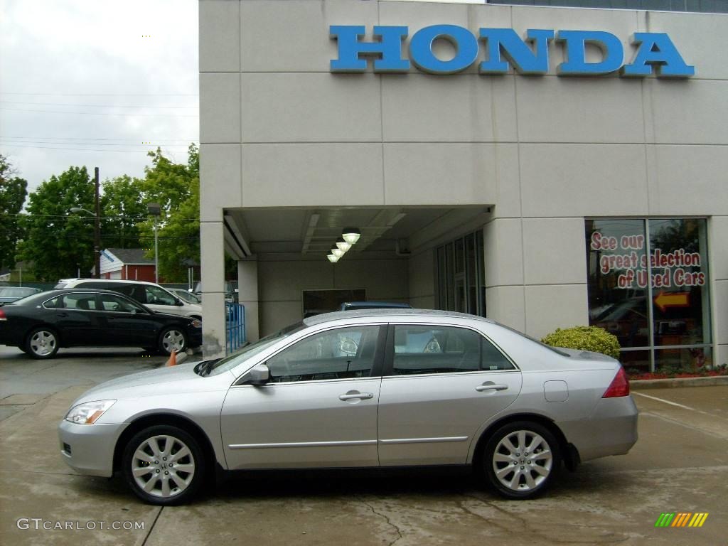 2007 Accord SE V6 Sedan - Alabaster Silver Metallic / Black photo #1