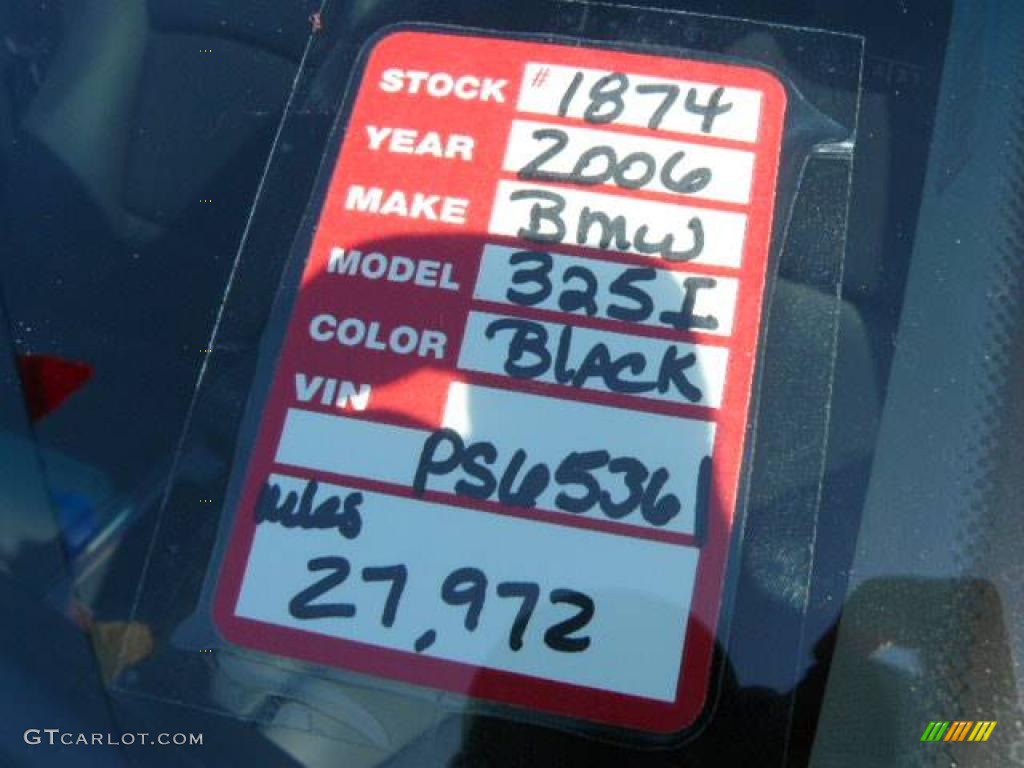 2006 3 Series 325i Sedan - Jet Black / Black photo #36