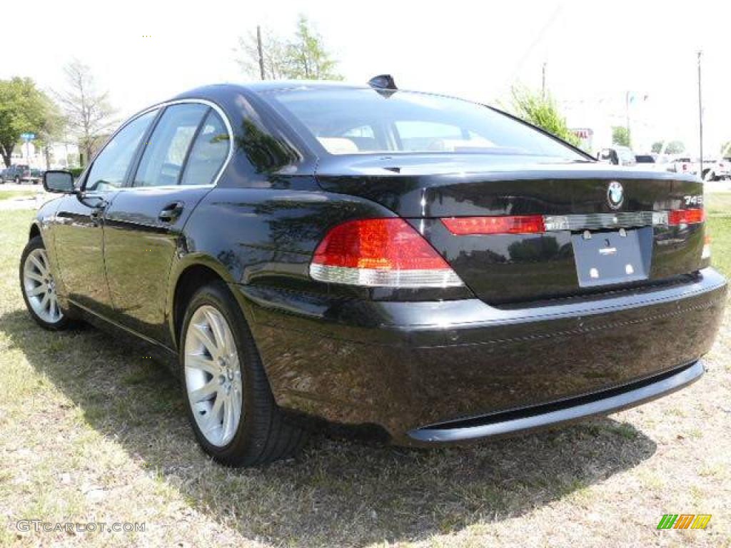 2005 7 Series 745i Sedan - Jet Black / Dark Beige/Beige III photo #6