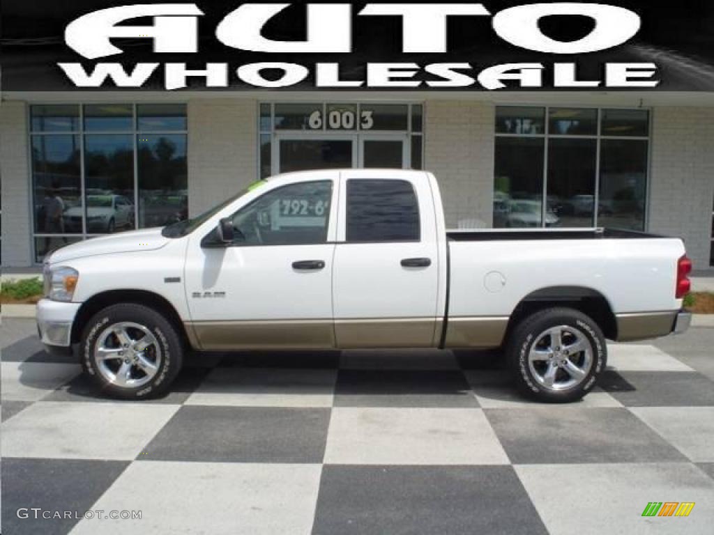 2008 Ram 1500 Big Horn Edition Quad Cab - Bright White / Khaki photo #1