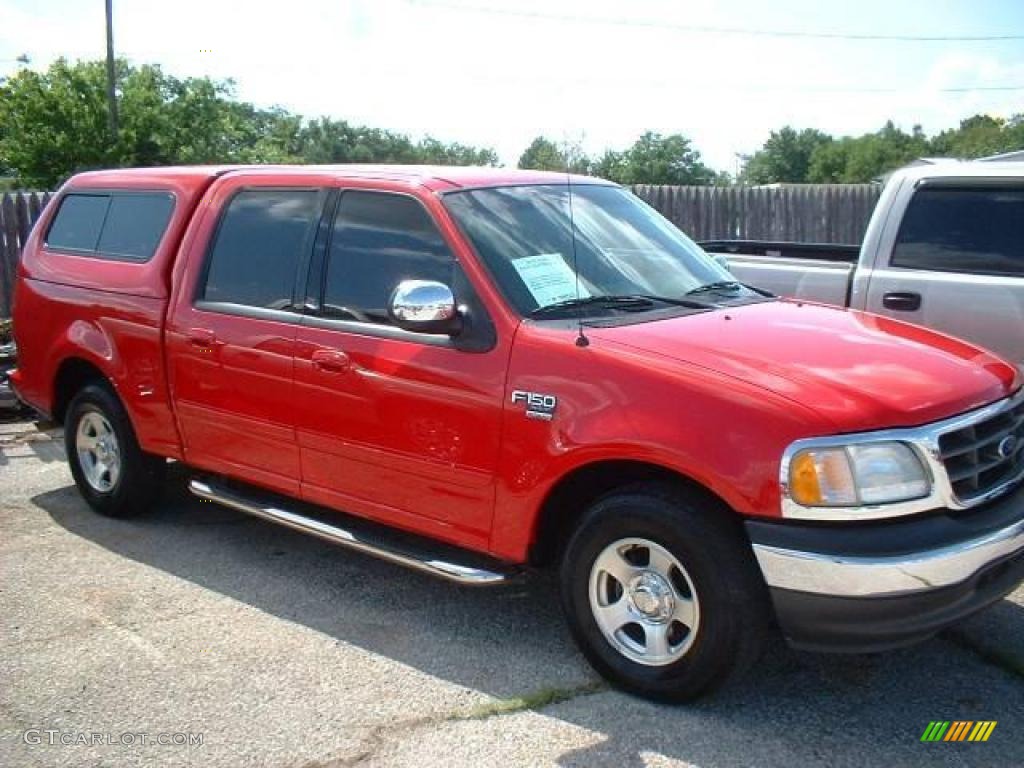 2002 F150 XLT SuperCrew - Bright Red / Medium Parchment photo #1