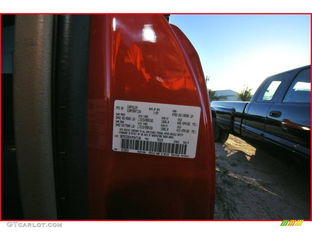 1997 Ram 3500 Laramie Extended Cab Dually - Flame Red / Gray photo #28