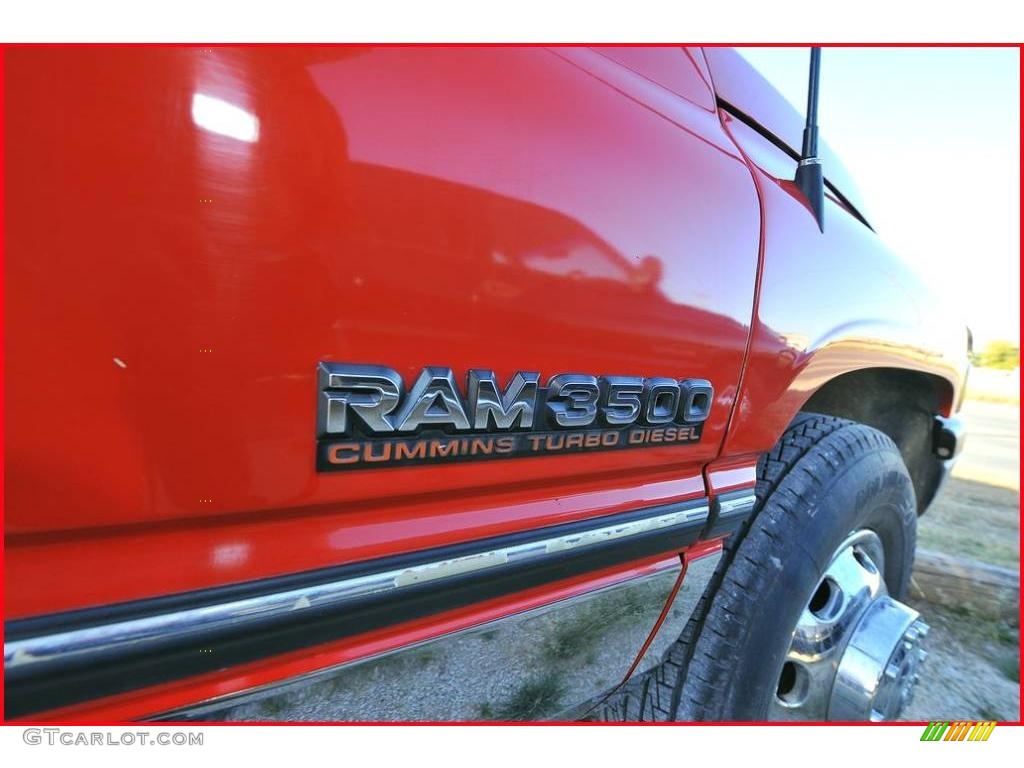 1997 Ram 3500 Laramie Extended Cab Dually - Flame Red / Gray photo #29