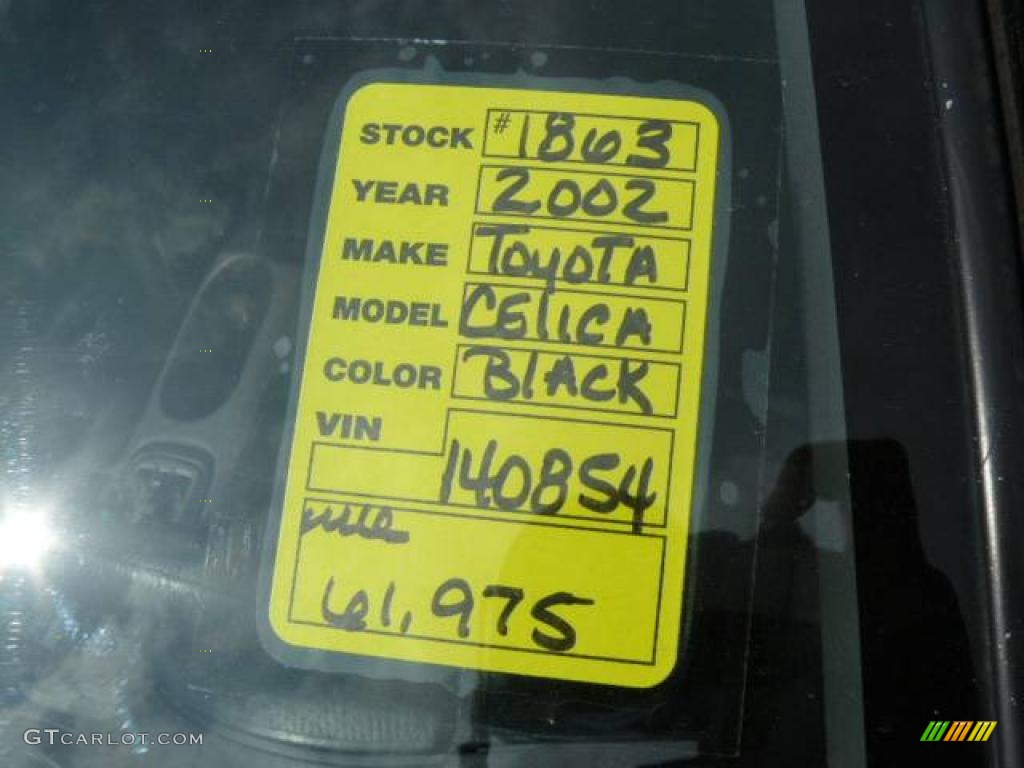 2002 Celica GT - Black / Black photo #31