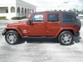 2007 Red Rock Crystal Pearl Jeep Wrangler Unlimited Sahara  photo #2