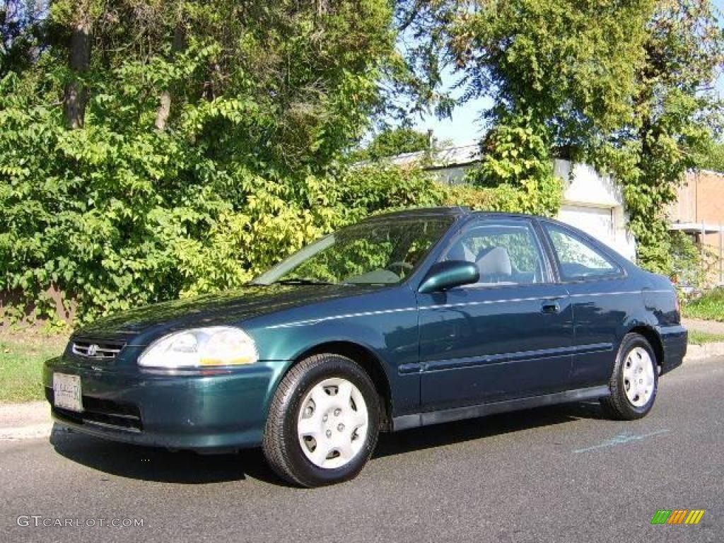 1998 Civic EX Coupe - Dark Green Pearl Metallic / Gray photo #1