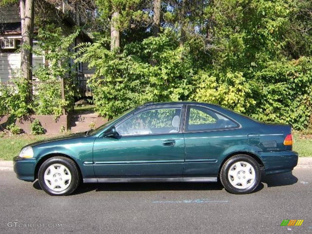 1998 Civic EX Coupe - Dark Green Pearl Metallic / Gray photo #2