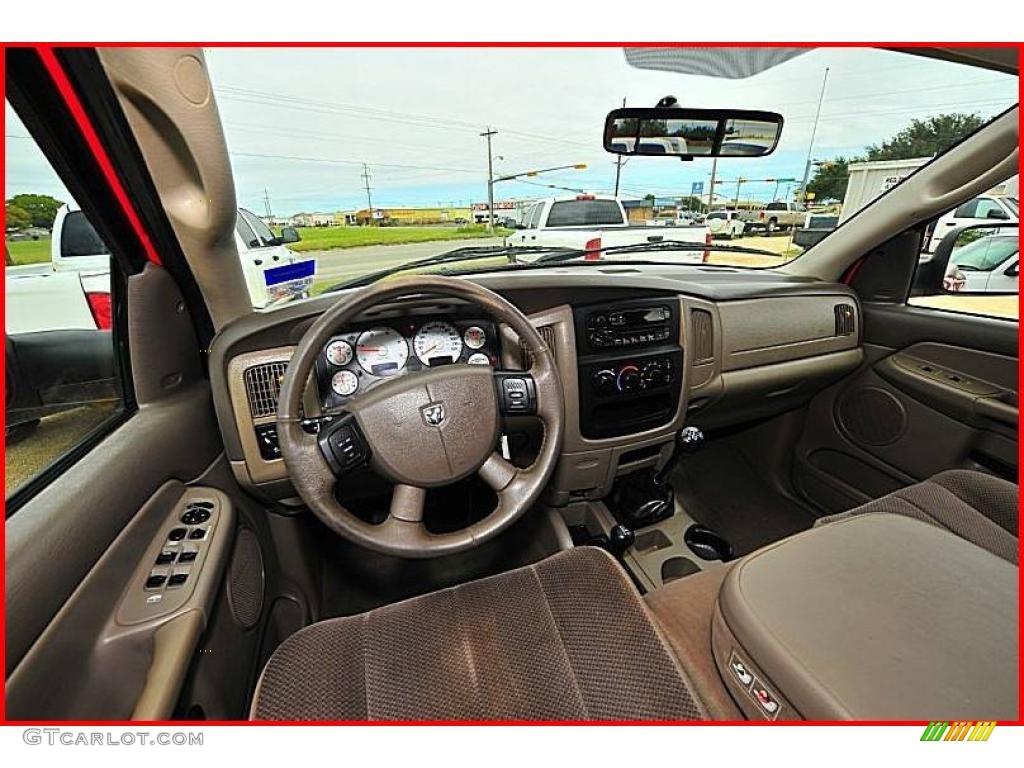 2004 Ram 2500 SLT Quad Cab 4x4 - Flame Red / Taupe photo #25