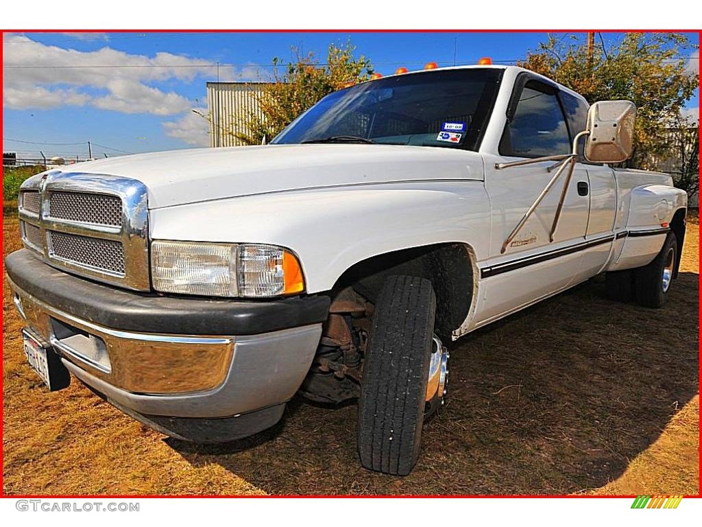 1996 Ram 3500 Laramie Extended Cab Dually - Stone White / Blue photo #1