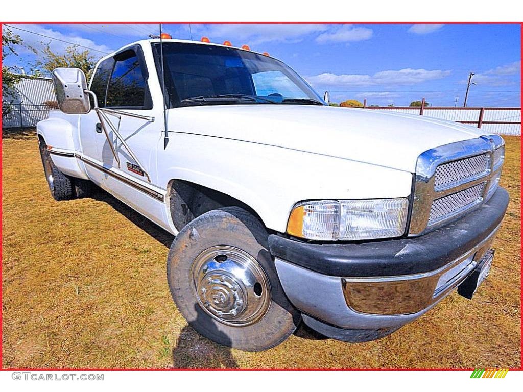 1996 Ram 3500 Laramie Extended Cab Dually - Stone White / Blue photo #9