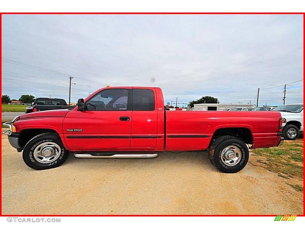 1998 Ram 2500 Laramie Extended Cab - Flame Red / Tan photo #2