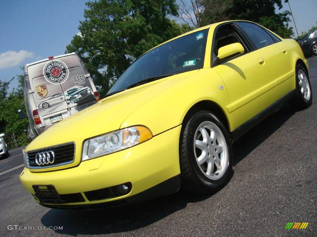 1999 A4 1.8T quattro Sedan - Brilliant Yellow / Onyx photo #2