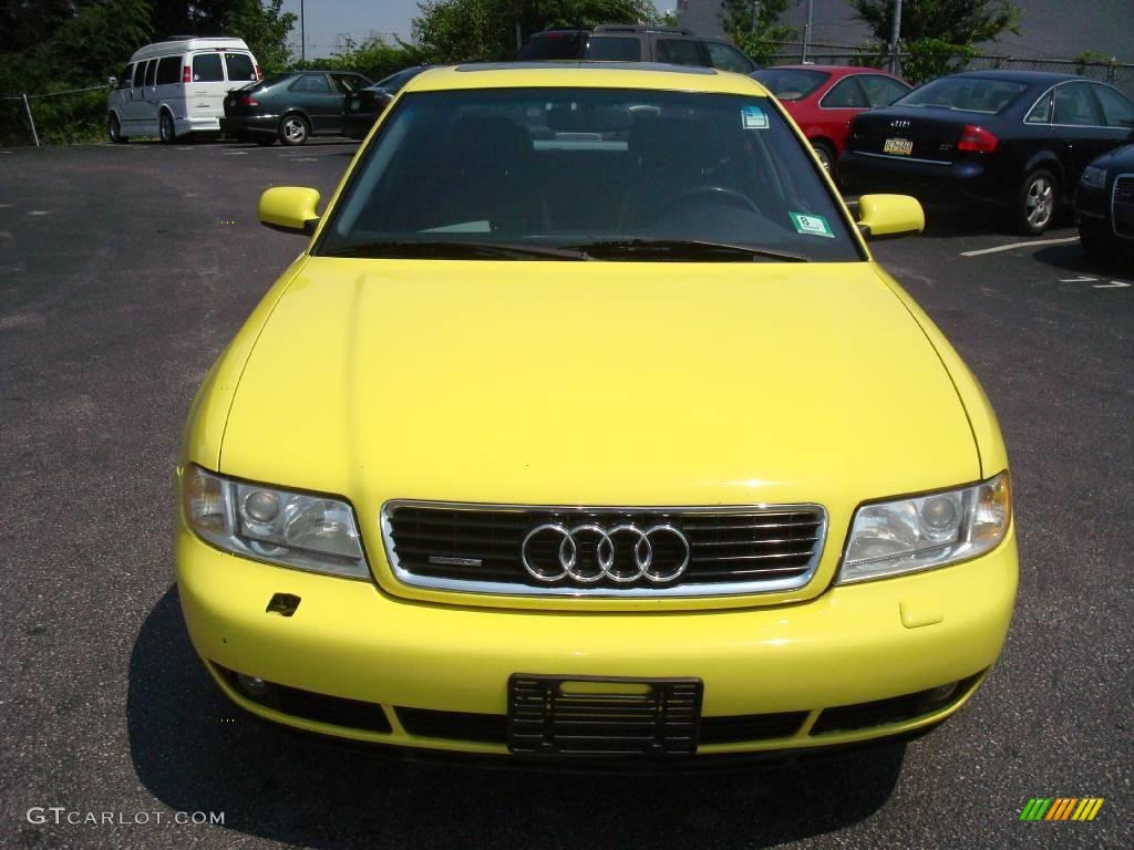 1999 A4 1.8T quattro Sedan - Brilliant Yellow / Onyx photo #3