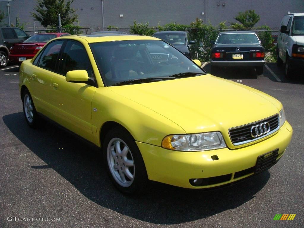 1999 A4 1.8T quattro Sedan - Brilliant Yellow / Onyx photo #4