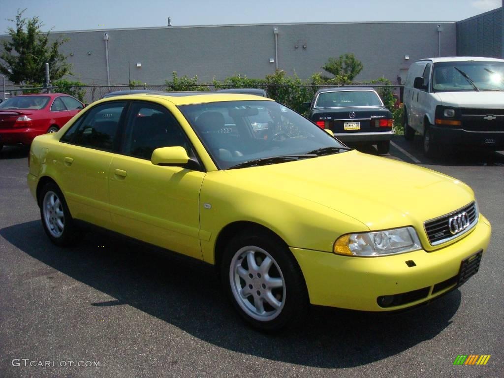 1999 A4 1.8T quattro Sedan - Brilliant Yellow / Onyx photo #5