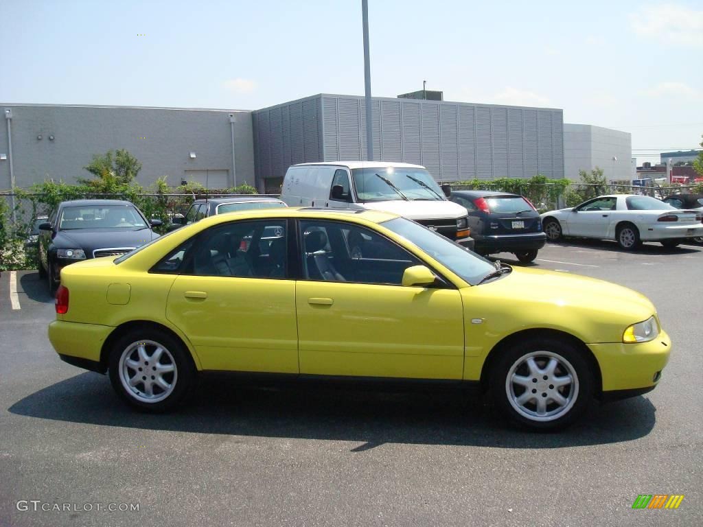 1999 A4 1.8T quattro Sedan - Brilliant Yellow / Onyx photo #6