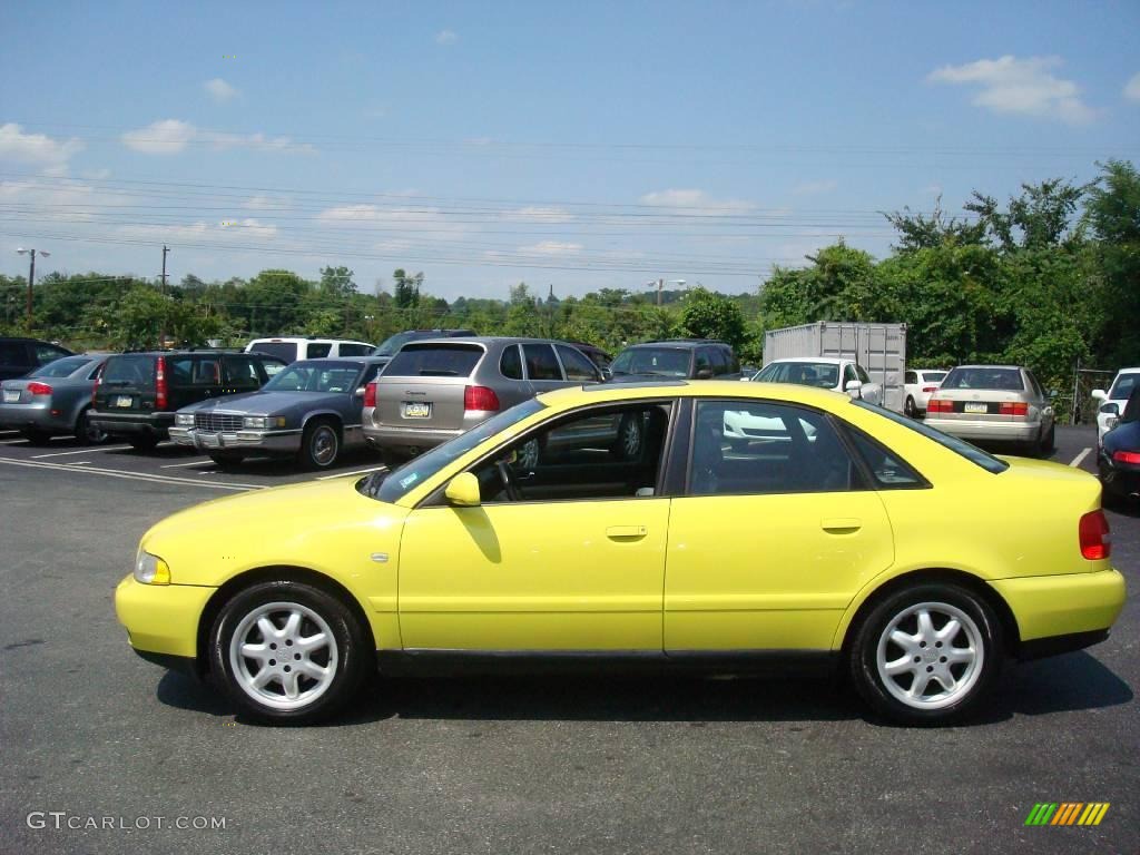 1999 A4 1.8T quattro Sedan - Brilliant Yellow / Onyx photo #10