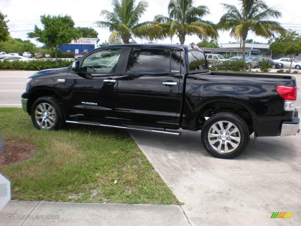 2010 Tundra Platinum CrewMax 4x4 - Black / Red Rock photo #4