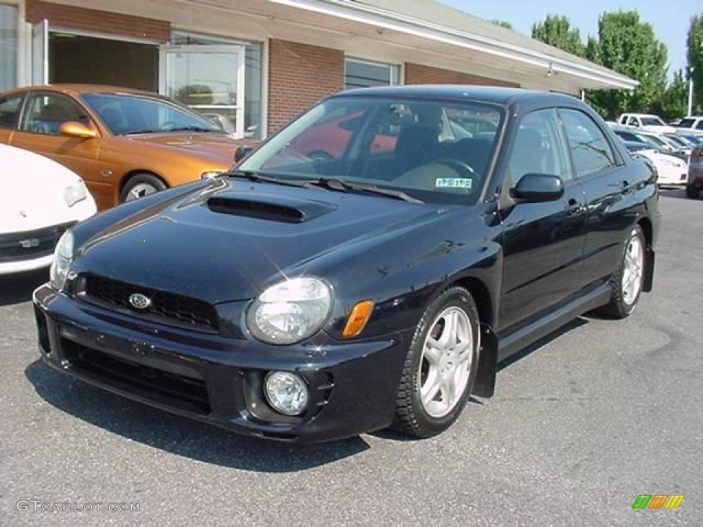 2002 Impreza WRX Sedan - Midnight Black Pearl / Black photo #3