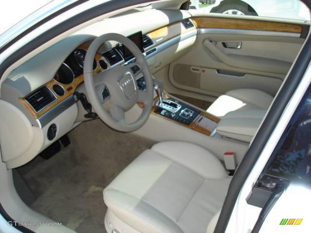 2009 A8 L 4.2 quattro - Ibis White / Linen Beige Valcona Leather photo #5