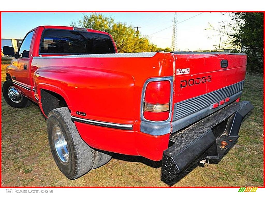 1996 Ram 3500 Laramie Regular Cab Dually - Colorado Red / Gray photo #3