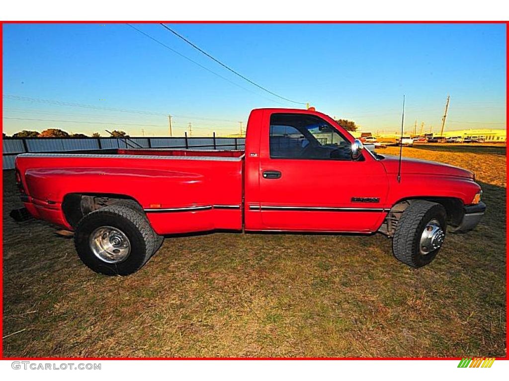 1996 Ram 3500 Laramie Regular Cab Dually - Colorado Red / Gray photo #7