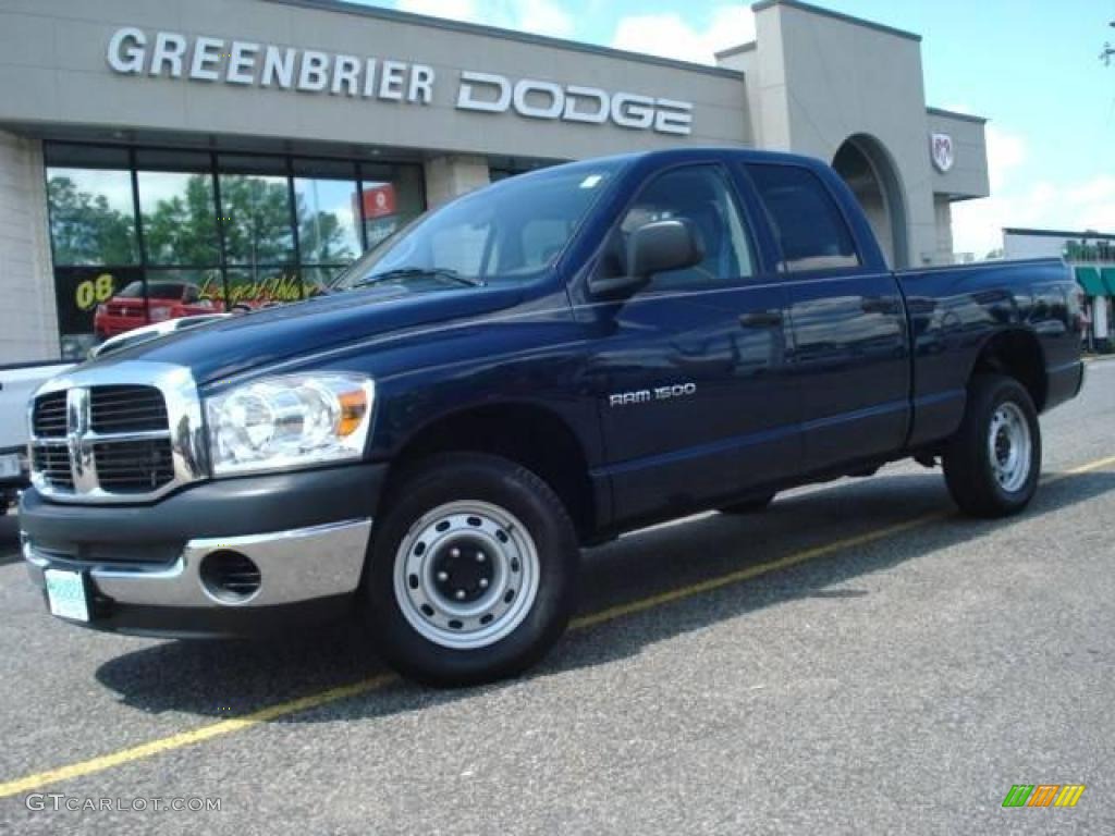 2007 Ram 1500 ST Quad Cab - Patriot Blue Pearl / Medium Slate Gray photo #2