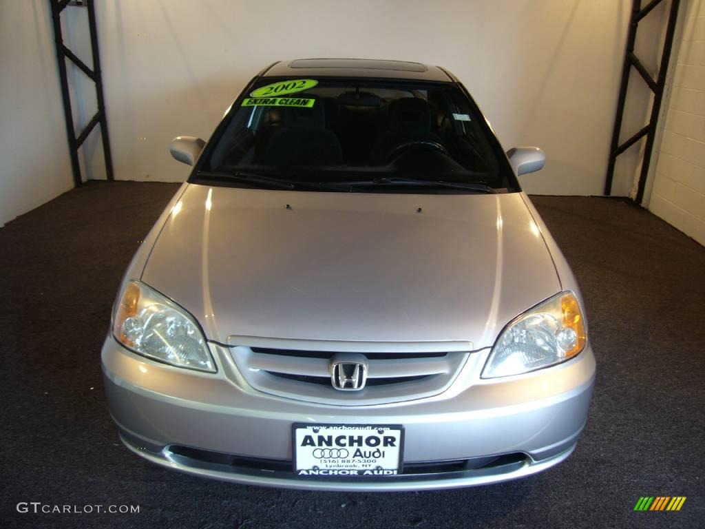 2002 Civic EX Coupe - Satin Silver Metallic / Black photo #2