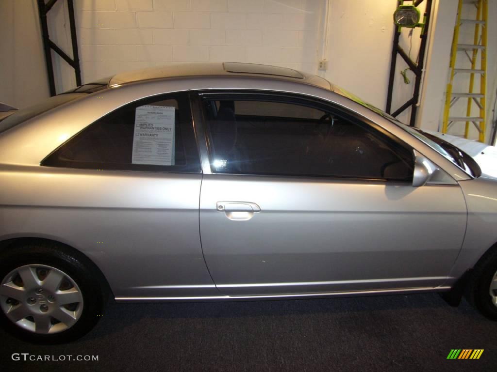 2002 Civic EX Coupe - Satin Silver Metallic / Black photo #8