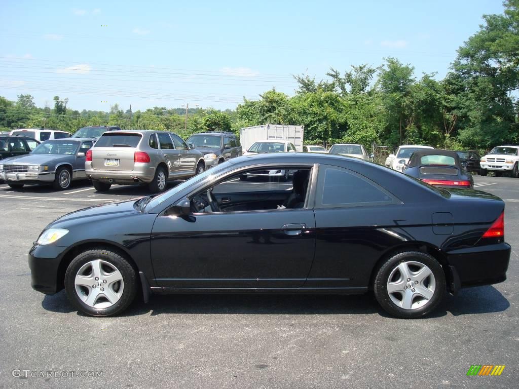 2004 Civic EX Coupe - Nighthawk Black Pearl / Black photo #10