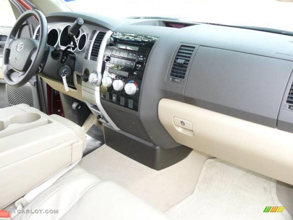 2008 Tundra SR5 Double Cab - Salsa Red Pearl / Beige photo #14