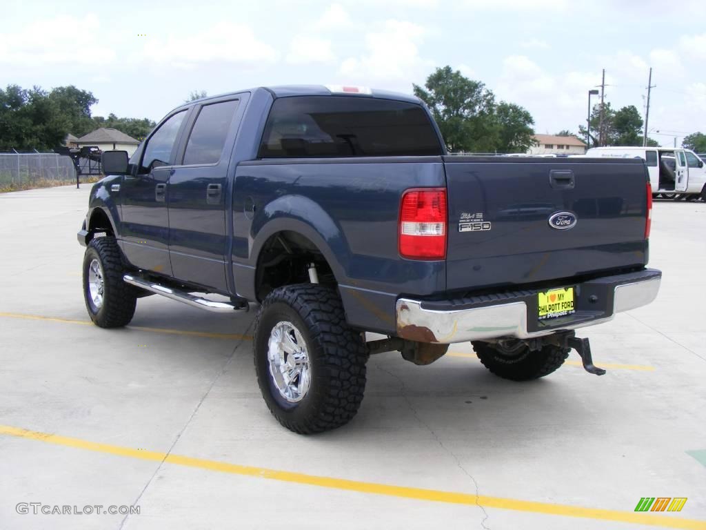 2005 F150 XLT SuperCrew 4x4 - Medium Wedgewood Blue Metallic / Medium Flint Grey photo #5