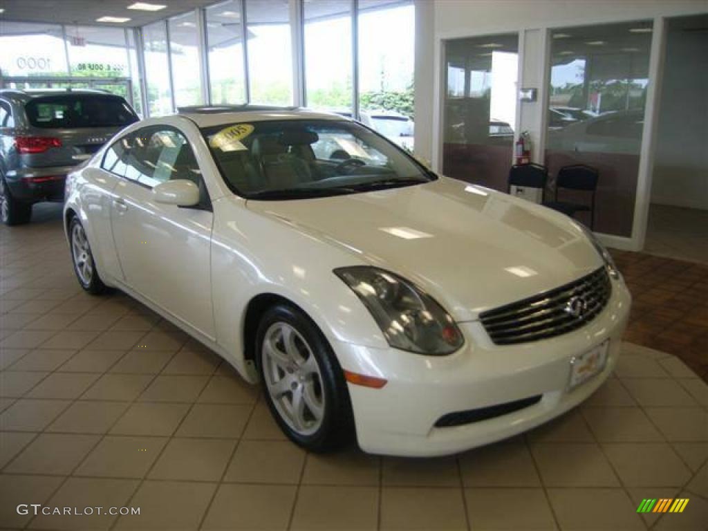 2005 G 35 Coupe - Ivory Pearl / Wheat photo #1