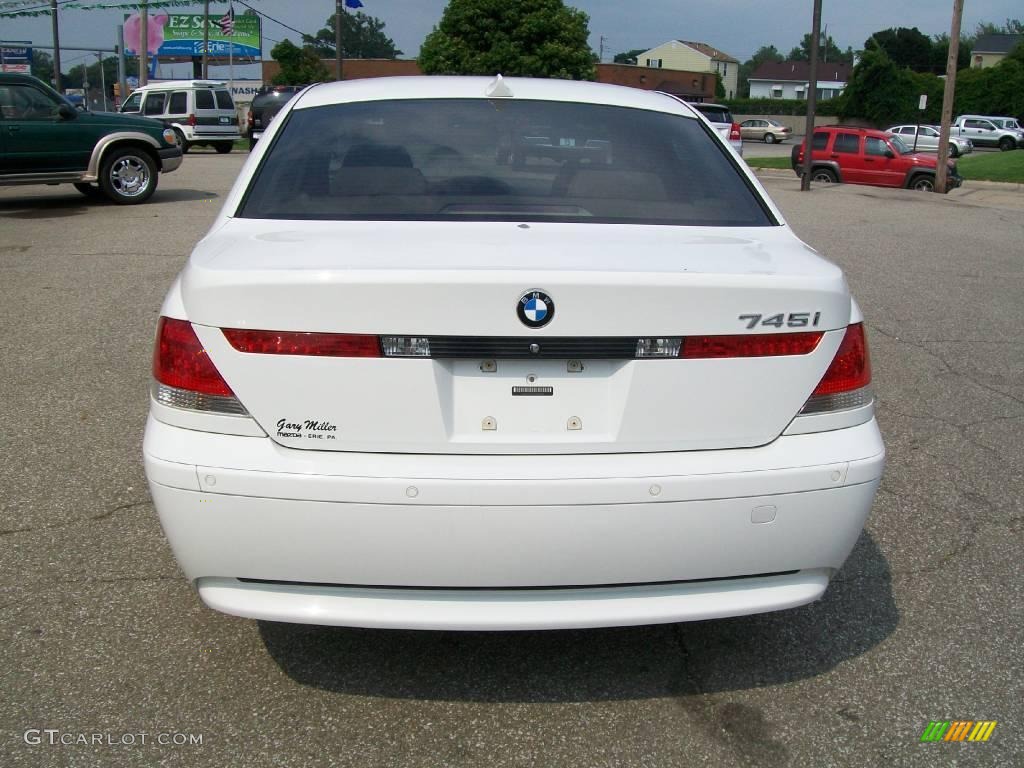2003 7 Series 745i Sedan - Alpine White / Dark Beige/Beige III photo #4