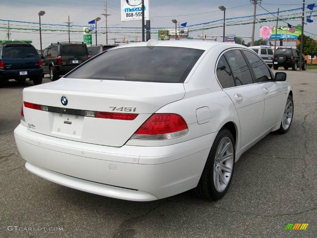 2003 7 Series 745i Sedan - Alpine White / Dark Beige/Beige III photo #6