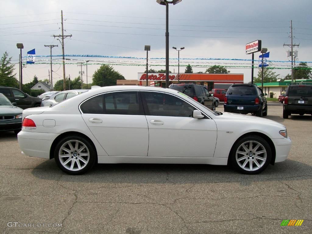 2003 7 Series 745i Sedan - Alpine White / Dark Beige/Beige III photo #7