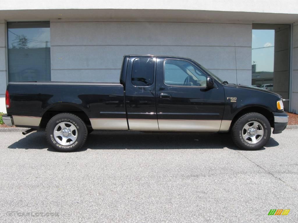 1999 F150 XLT Extended Cab - Black / Medium Prairie Tan photo #2